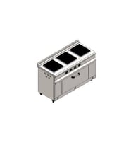 CSA Karacasan 140x60 Cm 3+1 Elektrikli 3 Lü Kuzine Ocak
