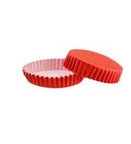 Cupcake Kalıbı Pet Kapsül Oval Model Düz Renk (100 Adet) F11  Kırmızı