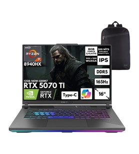 Asus Rog Strix G16 Ryzen 9-8940HX 32-Gbddr5 2 Tbssd RTX5070TI (12GB-140W-GDDR7) 16" Wuxga 165Hz Freedos + Hmf Sırt Çantası G614PR-RV051HMF5