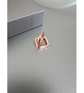 Kadın Kare Gümüş Halka Küpe (Rose)