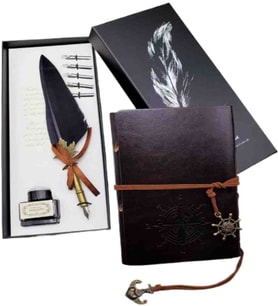 Divit Hokka Hat Sanatı Seti - Eskitme Sayfa ve Deri Kapaklı Defter, Kaligrafi & Osmanlı Tarzı Yazı Takımı, Özel Hediye Konsept Premium Seri