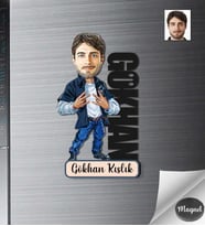 Kişiye Özel İsimli Erkek Ahşap Magnet -2
