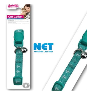 Pawise Yeşil Çapa lı Kedi Boyun Tasması 30 cm Çıngıraklı