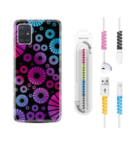 Samsung a71 A72 A73 A7 A9 2018 C7 C9 Kılıf Kablo Koruma Spiral Silikon Daireler 1751