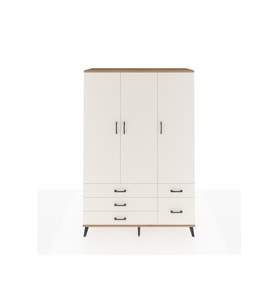 Hyperion Gardrop 5 Raflı 5 Çekmeceli Tek Askılı 132x44x195 Çam-Aytaşı