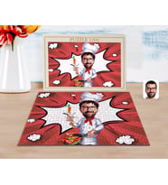 BK Gift Kişiye Özel Erkek Chef Karikatürlü 1000 Parça Profesyonel Puzzle-1