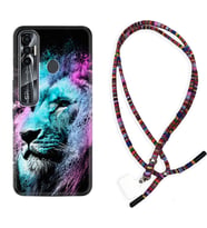 Tecno Spark 6 6 Go 8C 8 Pro 7 7 Pro Kılıf Boyun Asklı Rasta Silikon Pink Blue Leon 1603