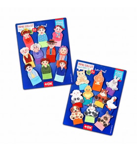 2 Set - 20 Parça Tox Evcil Hayvanlar ve Aile Bireyleri Parmak Kukla T772 T752
