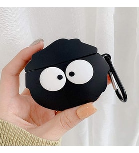AirPods Pro için Kılıf Cartoon Figürlü Silikon Crtn-Fgr-Sswtri [AirPods Pro ile Uyumlu Kılıf - Siyah - Beyaz]