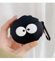 AirPods Pro için Kılıf Cartoon Figürlü Silikon Crtn-Fgr-Sswtri [AirPods Pro ile Uyumlu Kılıf - Siyah - Beyaz]