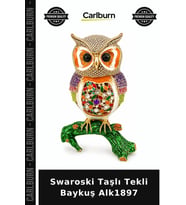 Özel Üretim Dekoratif Hediyelik Figür Aksesuar Şık Swaroski Taşlı Tekli Baykuş Alk1897
