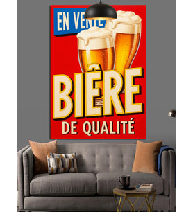 Bira reklamı eski poster Dekoratif Kanvas - Mdf Ahşap Tablo
