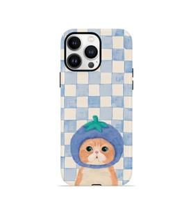 iPhone 13 Pro Max Vorian Çift Katmanlı MagSafe Kılıf Blueberry Cat Check