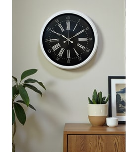 River World Duvar Saati 40 cm  Metal White Elegance