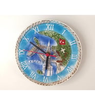 Saat Tabak Duvar Süsü Masa Saati Dekor Seramik