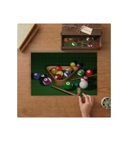 Bilardo Masası - Bilardo Oyunu Tasarımı 240 parça Ahşap Puzzle Ahşap Kutuda MP09145