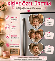 3 Kalpli Kardeş Fotoğraf Magneti Kişiselleştirilebilir Kardeşlik Anı ve Hediye