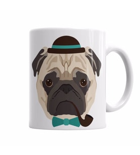 Pug Perfil Kupa Bardak Porselen