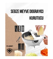 Mey İthalat® Döner Mekanizmalı Rende Bıçaklı Sebze Dilimleyici Seti