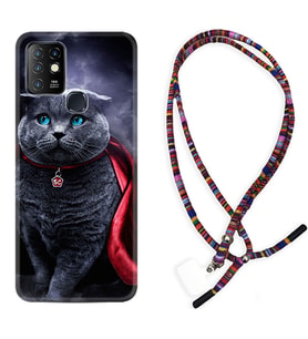 INFINIX Hot 8 9 10 11S Hot 10 Play 10T Kılıf Boyun Asklı Rasta Silikon Super Cat 1666