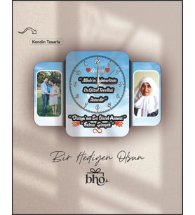 Kişiye Özel Resimli Duvar Saati (Ahşap)