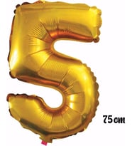 Pazariz  75 cm 5 Rakam Folyo Balon Altın