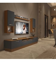 Decoraktiv Trendstyle 5220DA Mdf Tv Ünitesi Tv Sehpası - Ceviz Antrasit (Antrasit - Ceviz)