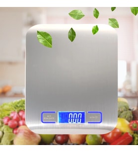 Pratik Tf 1002 Hassas Ölçümlü  Maksimum 5 Kg Kapasiteli Led Ekran Platin Dijital Mutfak Tartısı