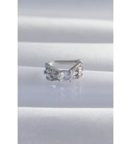 Pirinç Gümüş Renk Zirkon Taş Kaplama Earcuff Küpe TJ-BKP9336