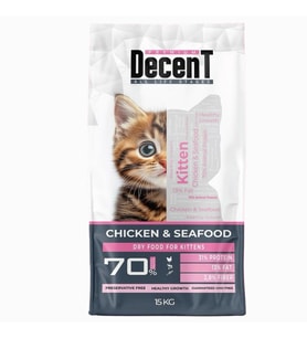Decent Kitten Tavuklu ve Balıklı Yavru Kedi Maması 15 kg