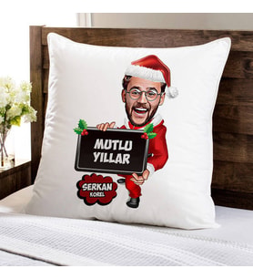 Kişiye Özel Mutlu Bir Yıl Dilerim Karikatürlü Yastık