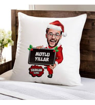 Kişiye Özel Mutlu Bir Yıl Dilerim Karikatürlü Yastık