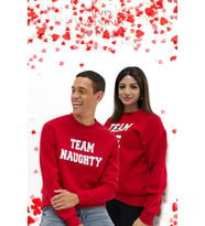 Unisex Baskılı Kırmızı Sweatshirt/Sevgili Çift Kombin Sweatshirt , 14 Şubat Sevgililer Günü Sweatshi