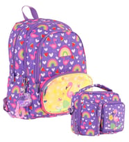 Kaukko Kids Flamingo Nakışlı ve Baskılı Okul Çantası (L5226) ve Thermo Beslenme Çantası (L7226) Seti - Kız Çocuk (Çok Renkli)