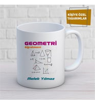Kişiye Özel İsim Yazılabilir Geometri Öğretmeni Kupa Bardak