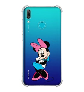 Huawei Y7 2019  Köşe Korumalı Antişok Kapak Minnie Mouse Tasarımlı Şeffaf  Kılıf