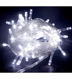 10 M 100 Led Boncuk Lamba Beyaz Işık Şeffaf Kablo MZ-18-11