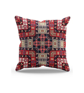 Moud's Çift Tarafı Baskılı Türkiye Kilim-6 Desenli Süet Kırlent Kılıfı