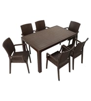 Mandella Elit Rattan 90x150 Elit Koltuk Masa Takımı KAHVERENGİ