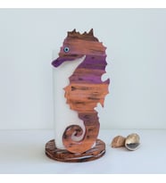 Woodensea Renkli Denizatı Ahşap Havluluk El Yapımı (Mor-Turuncu)
