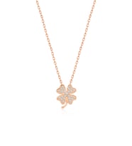 925 Ayar Gümüş Minik Rose Gold Yonca Kolye