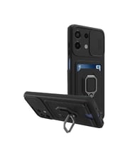 Xiaomi Redmi Note 13 4g Kılıf Zuma Kartvizitli Yüzüklü Silikon - Siyah