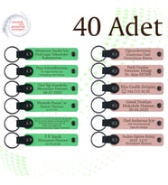 F Yeşili & Y Ağzı, Baby Shower Etkinliğine Özel Hediye, 40’li Set, İsimli Anlamlı Deri Anahtarlık
