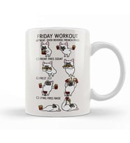 Friday Workout with French Bulldog Kupa Bardak Porselen