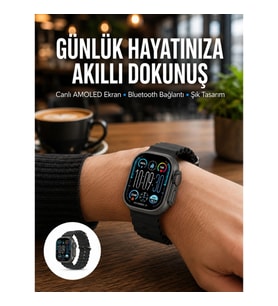 Mey İthalat® AMOLED Akıllı Saat Bluetooth Arama Su Geçirmez Yeni Nesil