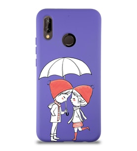 Xiaomi Redmi Note 7  Uyumlu Lansman Kılıf Aşk Tasarımlı İçi Kadife Kapak-Mor (Şeffaf)