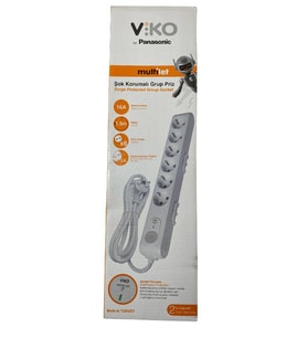 Viko 6 Lı Akım Korumalı Çocuk Korumalı Anahtarlı Priz 