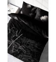 Lastikli Çarşaflı %100 Pamuk Saten Çift Kişilik Nevresim Takımı Night City