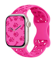 Apple Watch 10/11 42mm-38/40/41mm Kordon Kabartmalı Gonca Kiraz Silikon Kordon 2 (Pink)