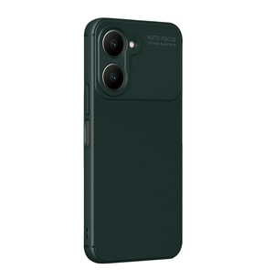Vivo Y18 Kılıf Auto Focus Karbon Kapak - Koyu Yeşil